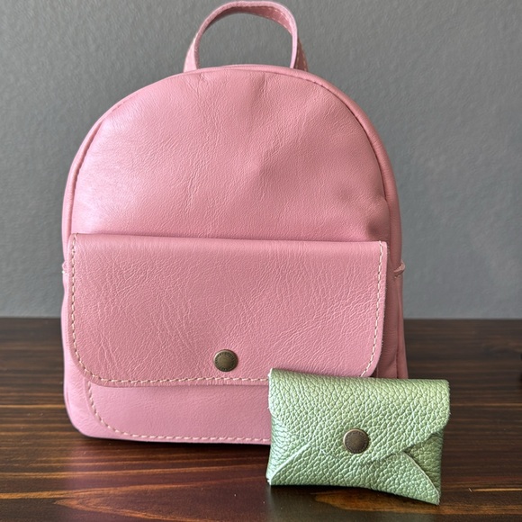 NEW Portland Leather Vintage Pink Mini Snap Backpack - Picture 10 of 10